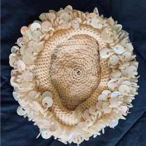 Vintage  Crochet Sequin Disc Baret